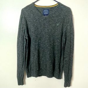 American Eagle Sweater V-Neck Long Sleeve Dark Gray Sz Medium